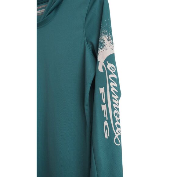 Columbia Hoodie Womens S Blue PFG Shirt Long Sleeves Omni-Shade Stretch Sun - Picture 3 of 6